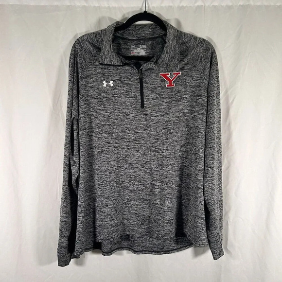 Under Armour Sweater Men's XL Grey 1/4 Zip Long Sleeve Mock Neck Loose Heatgear - Picture 1 of 8